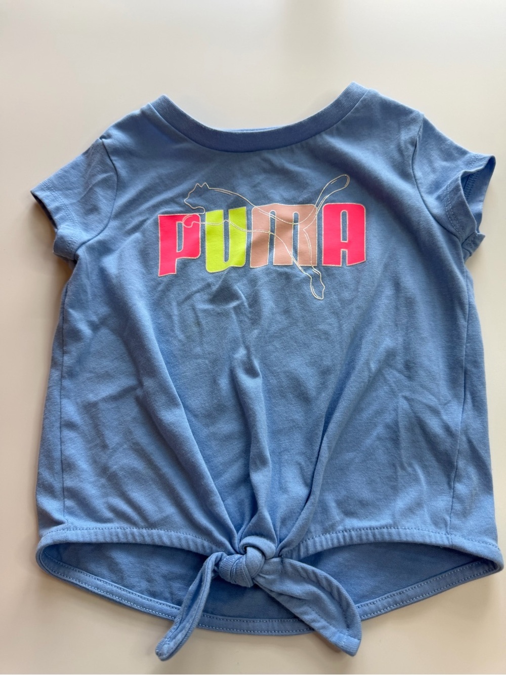 Puma Girls Blue Tee and Hot Pink Leggings Matching Set - Picture 2 of 10